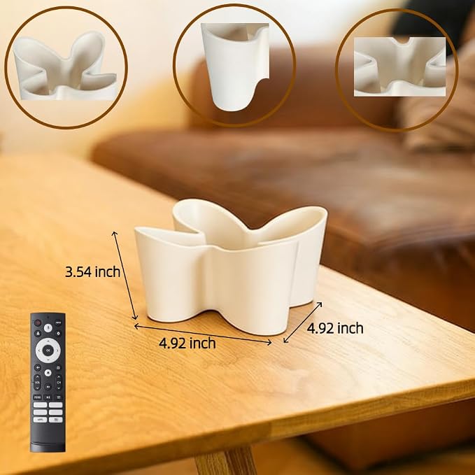 Khakho Flower Shape Remote Control Holder, Desk Organizer Storage Container - Image 3