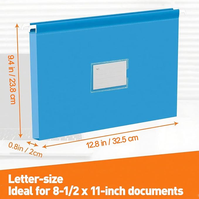BOENFU Hanging File Folders, Letter Size, 26 Pack Sturdy Plastic Hanging - Image 2
