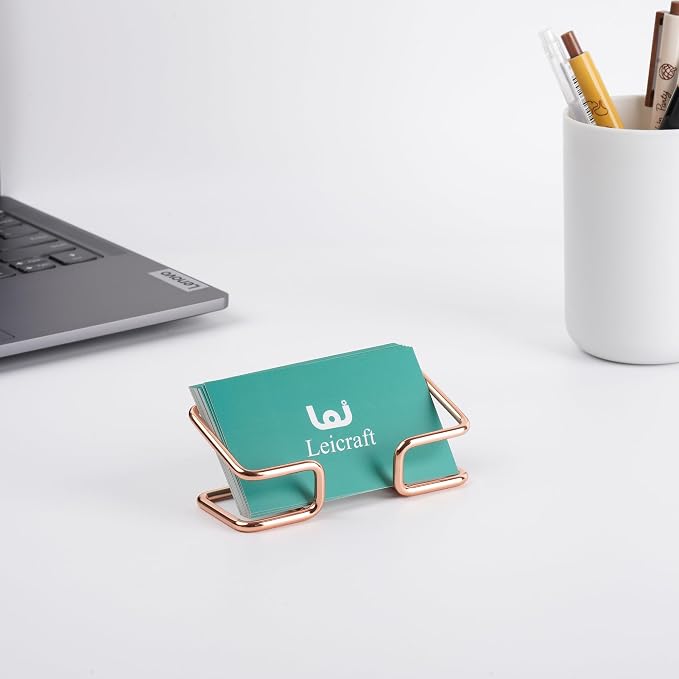 Business Card Holder for Desk, Cute Metal Card Organizers and Office Desk - Image 3