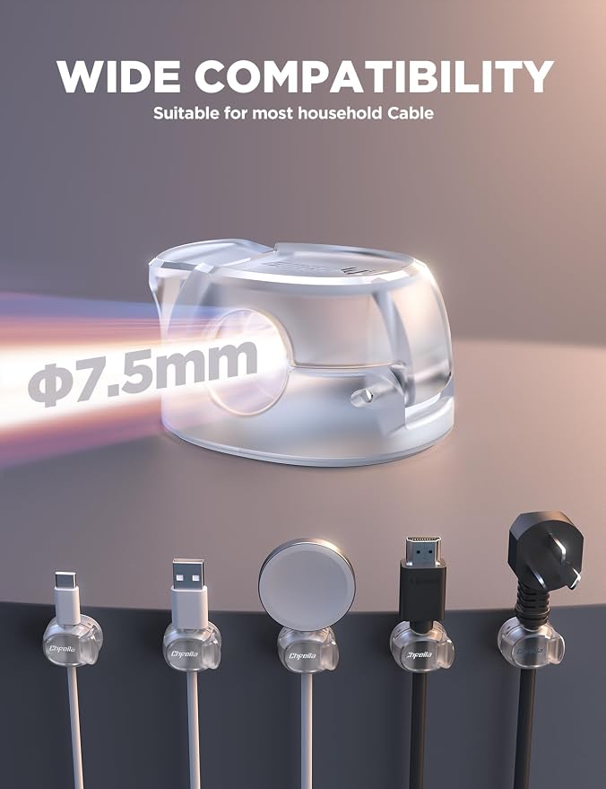 Chfeila 6 Pack Cable Clips, Dorm Room Essentials - Image 9