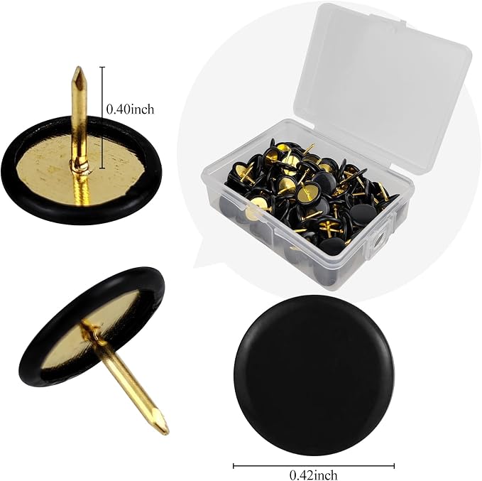 100 Pcs Thumb Tacks, Drawing Pins, Metal Flat Push Pins, Round Head Drawing Pins - Image 4