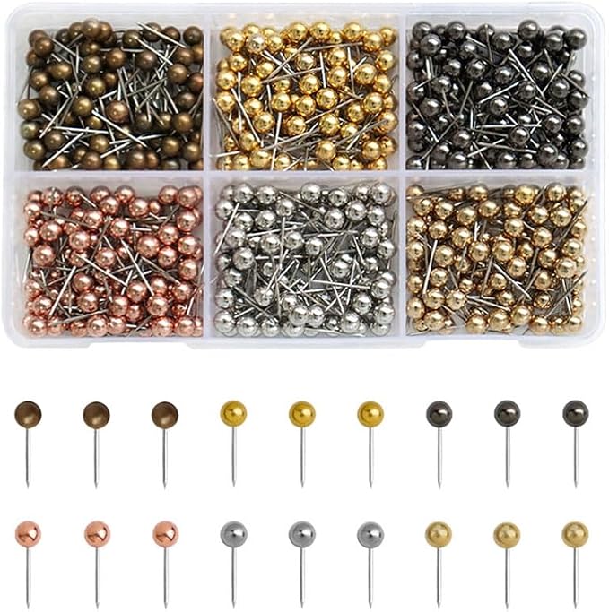 480 Pieces Map Push Pins, Small Round Head Marking Pins, Round Head Push Pin by Unknown