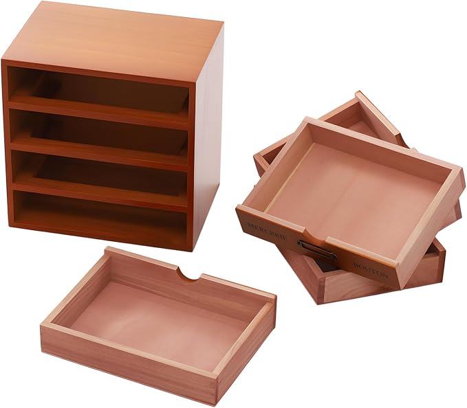 Vintage Wooden Drawers Organizer, 16-Drawer Desktop Storage Box - Image 9