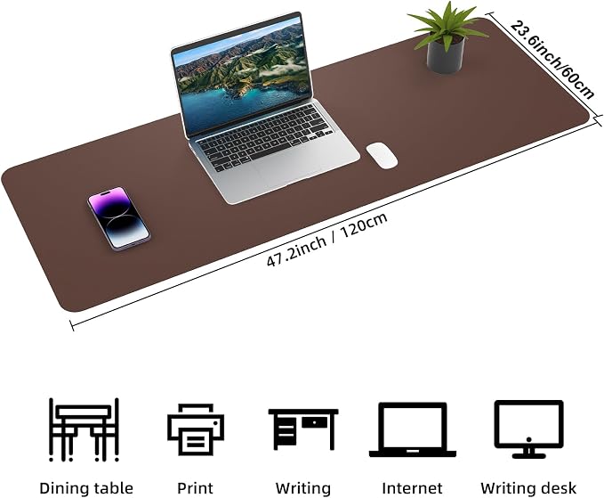 AFIING Cork Desk Mat 47" x 23.6", Dual-Sided Natural Cork & PU Leather Desk Pad - Image 2