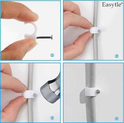 Cable Wire Clips 4mm 6mm 8mm 10mm Cable Management RG6 RG59 CAT5 CAT6 RJ45 - Image 9
