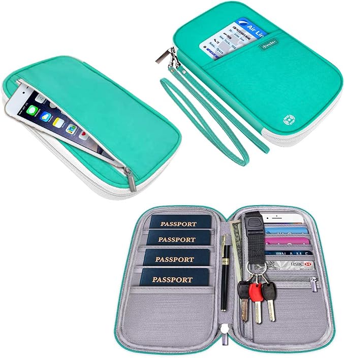 RFID Passport Wallet with Vaccine Card Slot, Family Travel Passport Holder - Image 2