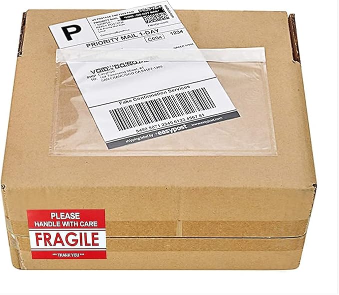 LabelMore 6" x 9" Clear Adhesive Packing List Envelopes Pouch - Image 7
