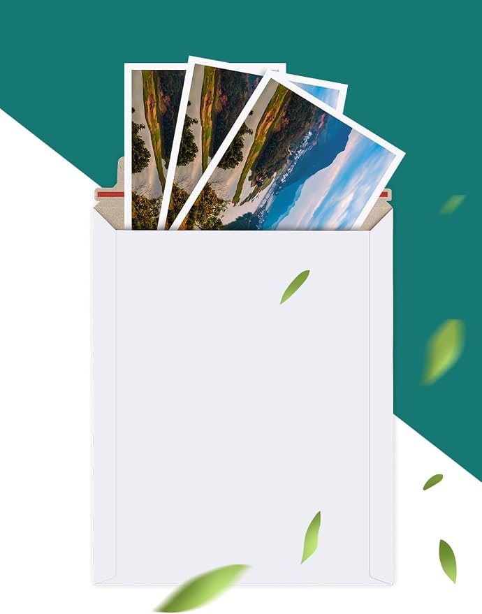 Eupako 9x11.5" 25 Pack Photo Document Mailer White Stay Flat Self-Seal - Image 3