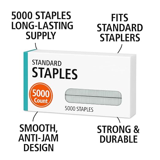 Standard Office Staples, Fits Standard Full-Strip Staplers, Strong Binding - Image 5
