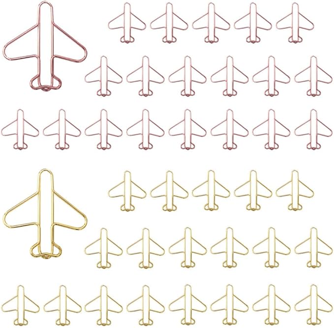 OWLFAVO 40pcs Airplane Shape Paper Clips by OWLFAVO
