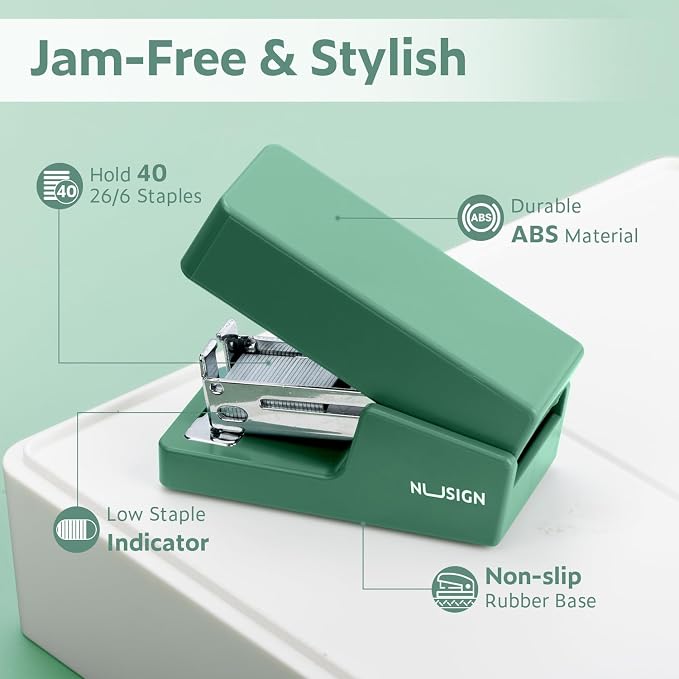 NUSIGN Mini Stapler with 830 Staples, Small Cute Desk Staplers, 25 Sheet - Image 4