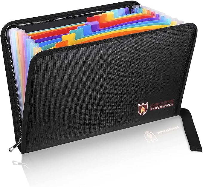 Fireproof Document Bag Fire & Water Resistant File Folder A4 Size 12 Pockets by HSP-HSWITI
