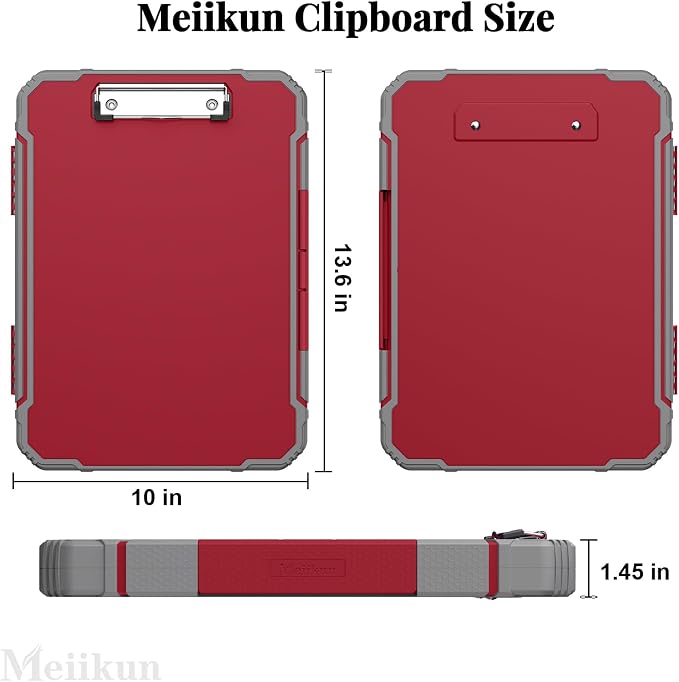 Meiikun Clipboard with Storage, Rugged Shockproof Protective, Internal Pen - Image 2