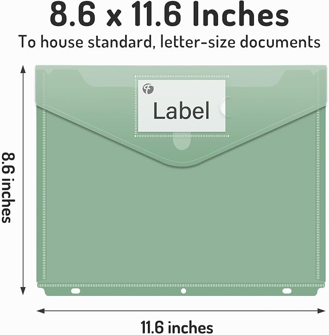 Forvencer Binder Pocket, 10 Pack Super Heavyweight Plastic Folders - Image 2