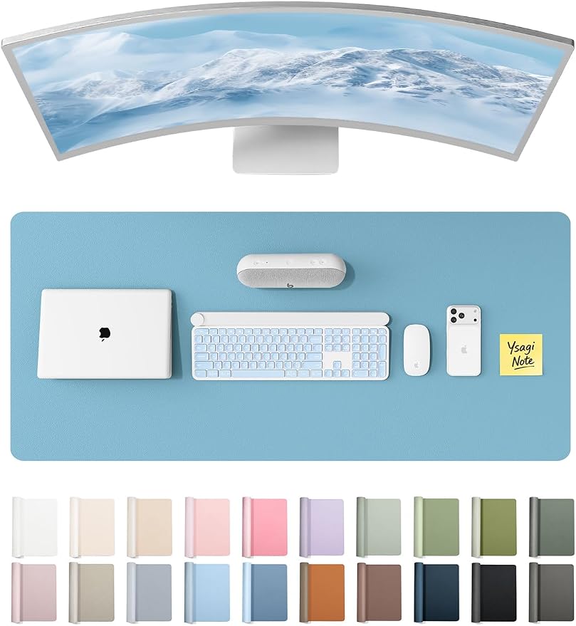 YSAGi Leather Desk Protector, Office Mat, Large Mouse Mat, Non-Slip PU Leather by YSAGi