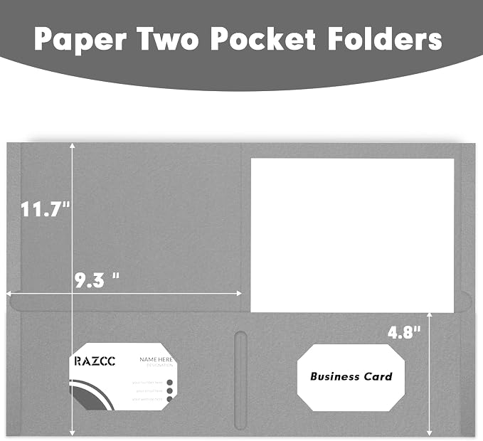 Two Pocket Folders, RAZCC 50 Pack 2 Pocket Folders Fit Letter Size Paper - Image 2