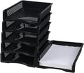 6 Pack Stackable Letter Trays, Plastic File Organizer Tray, Desktop Document by Melontray