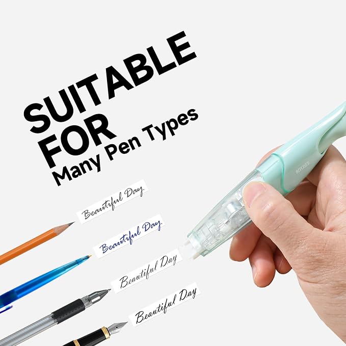 White Correction Tape, Retractable Refillable Correction Tape, - Image 3
