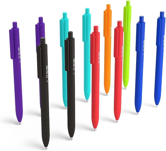 TRU RED Retractable Gel Pens, Medium Point 0.7mm, 24 Pack – Quick‑Dry Pens by TRURED