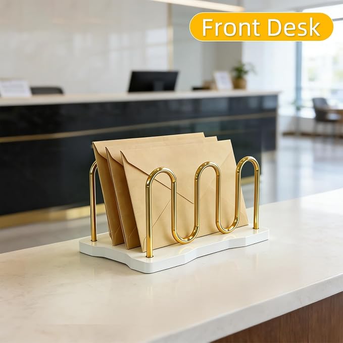 Mail Holder Organizer Countertop, Metal Mail Sorter - Image 6
