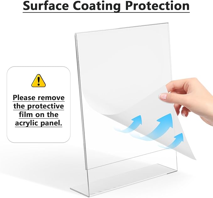 MaxGear Acrylic Sign Holder, 8.5 x 11 L-Shape Plastic Display Stand, 6 Pack | - Image 2