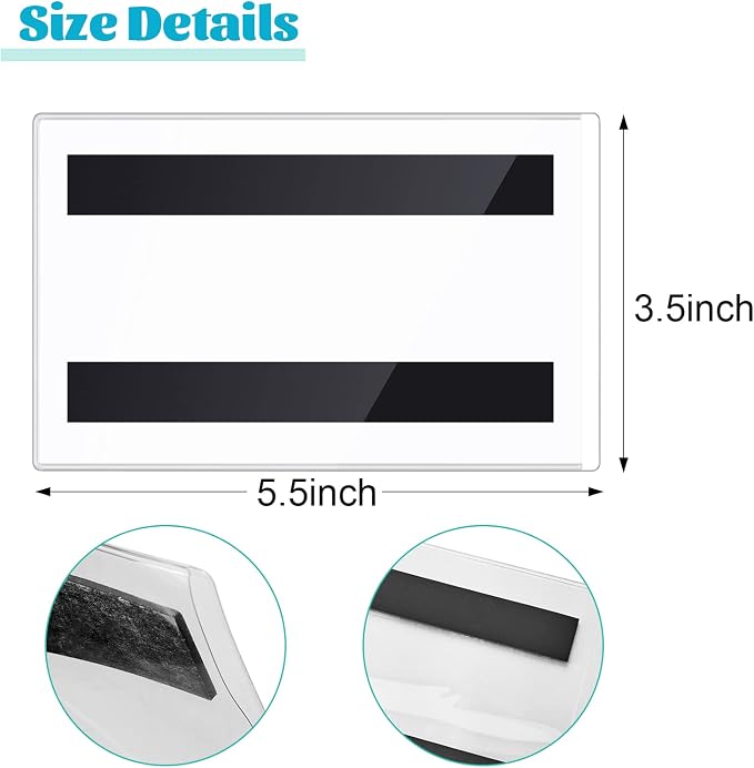 Ctosree 50 Pcs Magnetic Label Holder 5.5 x 3.5 Inches Pallet Rack Sign Holder - Image 2