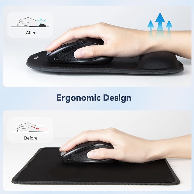 TECKNET 3 Pack Mouse Pad with Wrist Support, Ergonomic Gaming Mouse Pad Pain - Image 2