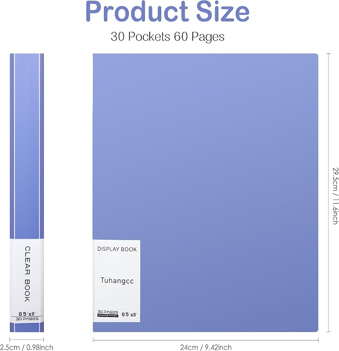 Tuhangcc 30-Pocket Binder with Plastic Sleeves with Clear Sheet Protectors - Image 2