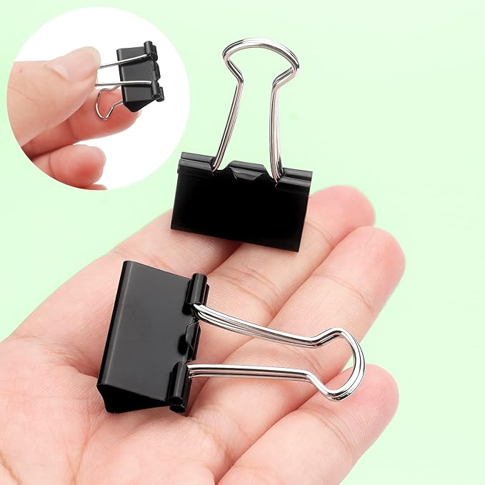 ZZTX Black Binder Clips Paper Clamps Clips Small Size, 1.0 Inches, 36 Pack - Image 4