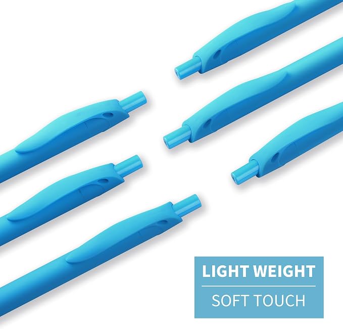 deegtran Pens Bulk, 50 Pack No Bleed Sky Blue Click Pen, Wholesale Retractable - Image 4