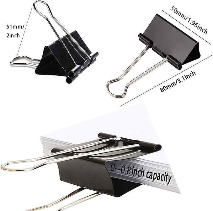 Extra Large Binder Clips 2 Inch, Big Paper Clamps - Image 3