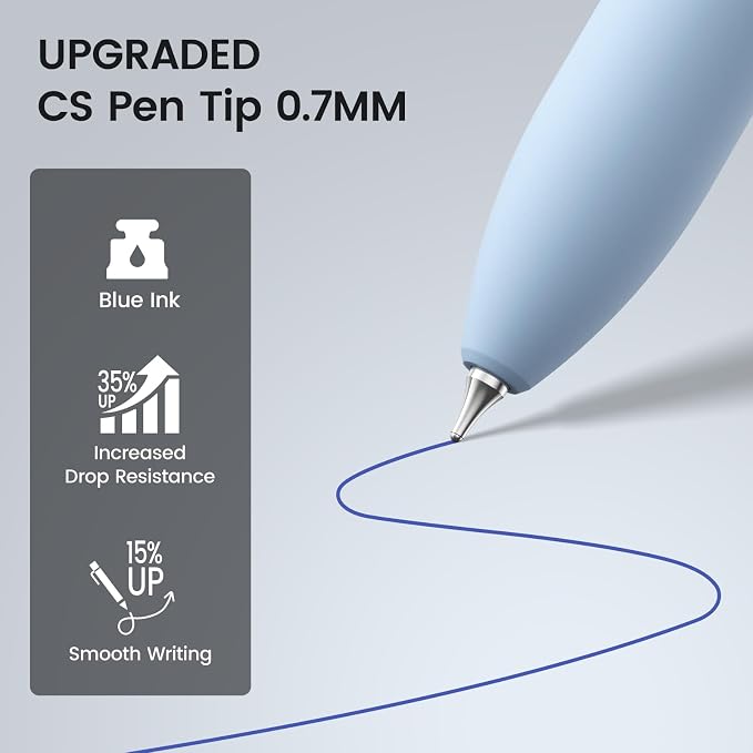 Blue Gel Pens - 16Pcs Blue Ink Pens 0.7mm Medium Point | Smooth Writing - Quick - Image 4