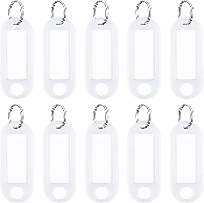 Uniclife 10 Pieces Key Tags 2 Inch Soft Plastic Key Chain Tags by UnicLife