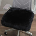LLB Sheepskin Chair Cushion Non-Slip Back Square Genuine Fur Chair Cover Silky by LLB