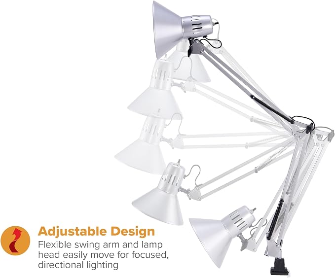 Bostitch Office VLF100-SLV Swing Arm Desk Lamp - Image 2
