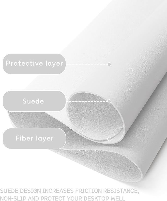 YSAGi Non-Slip Leather Desk Pad, Waterproof Laptop Computer Desk Keyboard Mat - Image 4