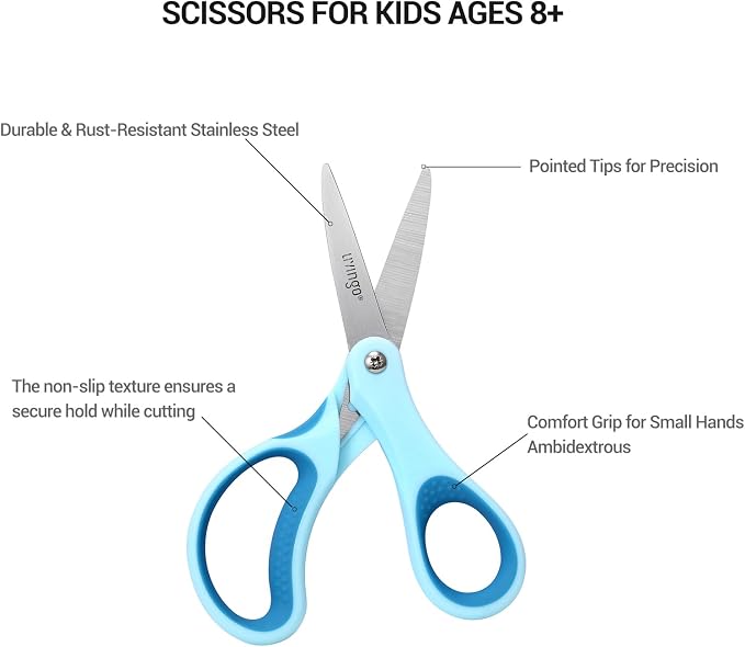 LIVINGO Kids Scissors for Ages 8-11 - Image 3