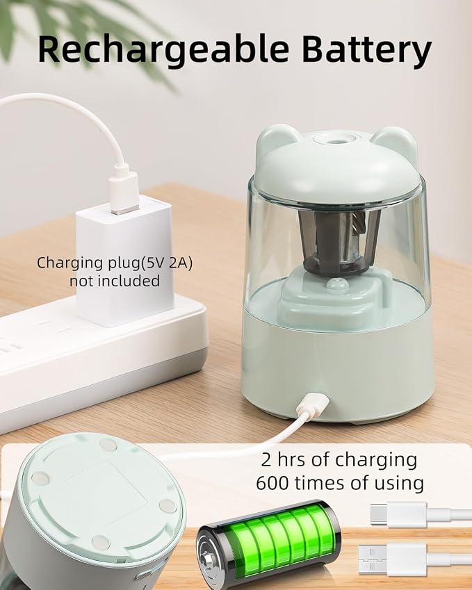 ZMOL Colored Pencil Sharpener, Rechargeable Electric Pencil Sharpener, Auto Stop - Image 4
