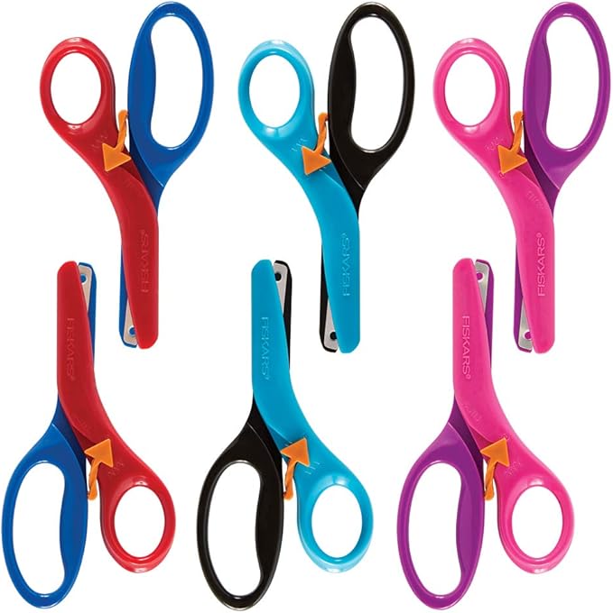 Fiskars Kids Scissors, Toddler Safety Scissors, Spring-Action Training Lever & by Fiskars