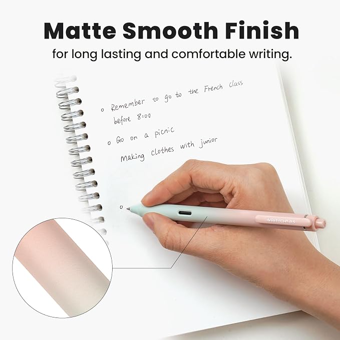 WRITECH Gel Pens Fine Point: 0.5mm Black Ink Retractable 4ct Smooth Writing No - Image 3