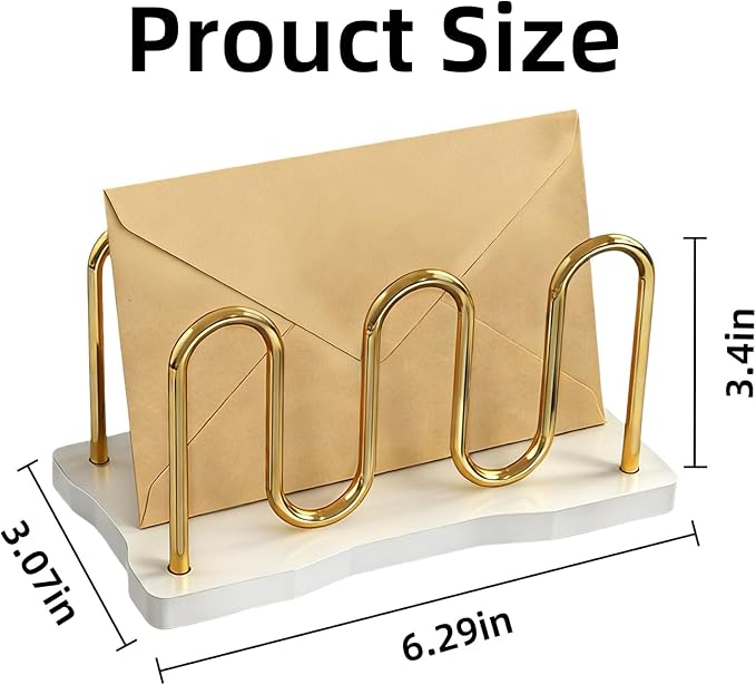 Mail Holder Organizer Countertop, Metal Mail Sorter - Image 2