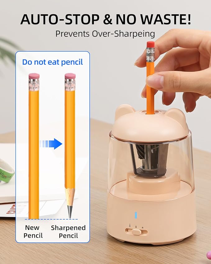 ZMOL Colored Pencil Sharpener, Rechargeable Electric Pencil Sharpener, Auto Stop - Image 5