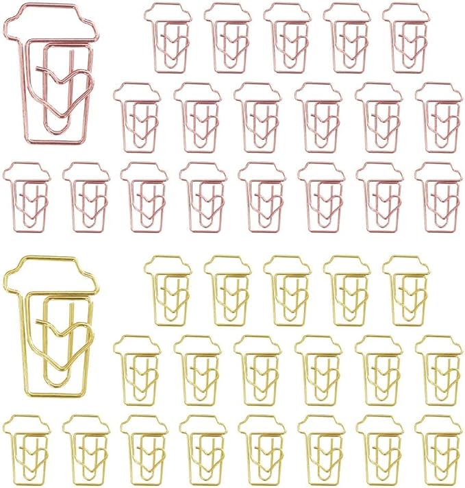 OWLFAVO 40pcs Coffee Cup Shape Paper Clips by OWLFAVO