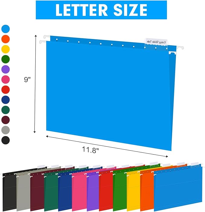 HERKKA Hanging File Folders, 60 Pack Reinforced Letter Size Hanging Folders - Image 2