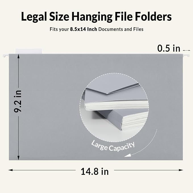 SUNEE Hanging File Folders Legal Size, Stay Organized - Image 2