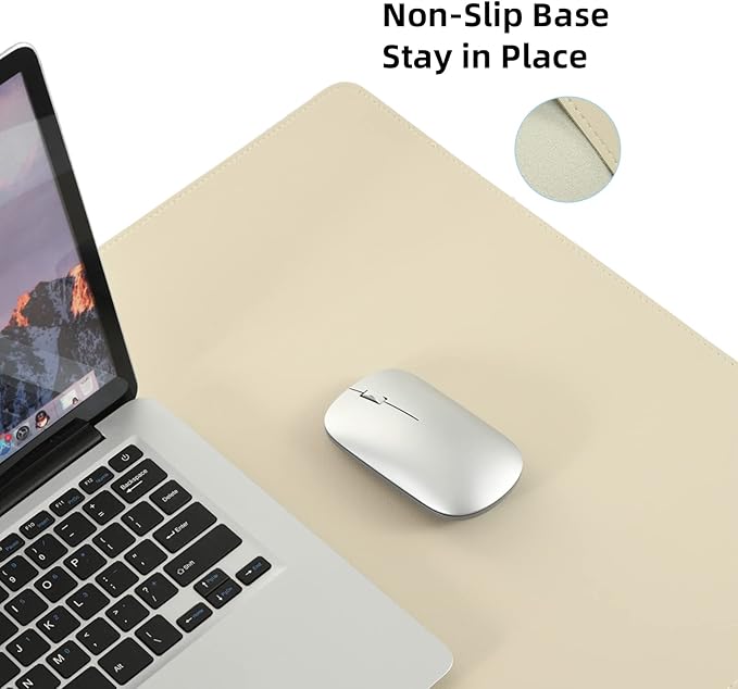 Leather Desk Pad Blotter, Wolaile 36x17 inch Big Keyboard Mouse Pad, Waterproof - Image 5