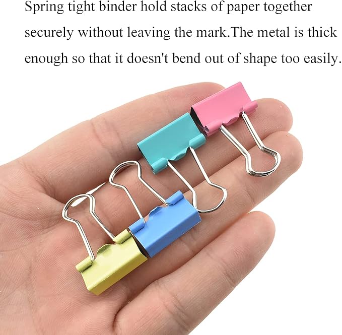 HAHIYO Binder Clips Paper Clamps Spring Steel Sturdy Small 0.75 inches Width - Image 7