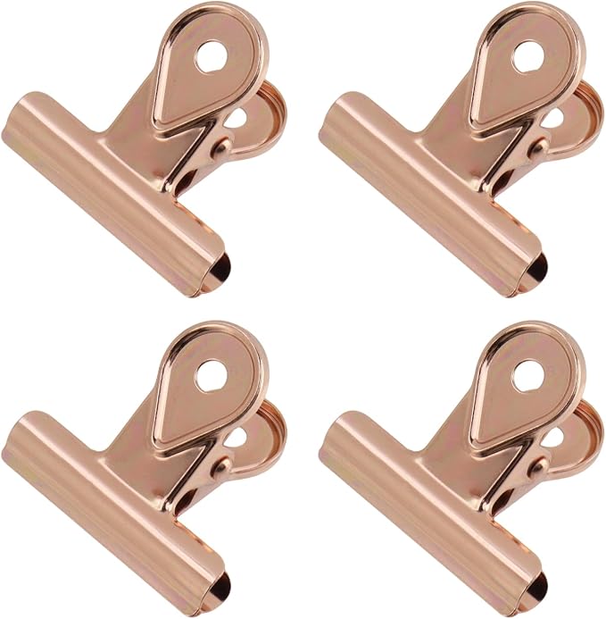 Xiaoyztan Mini Clips, 40mm Wide Rose Gold Bulldog Clips Paper Clip Binder Bull by Welcometoxiaoyztan