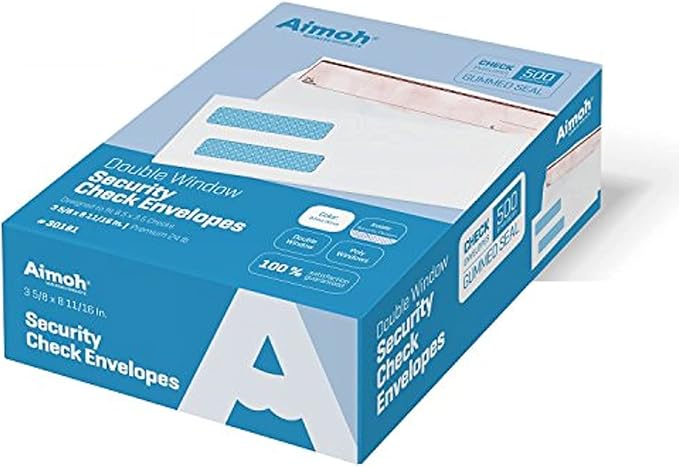 Aimoh #8 Double Window Gummed Security Envelopes - Image 2