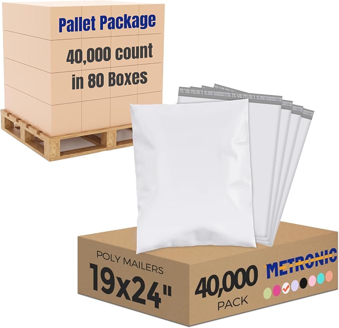 Metronic Poly Mailers 19x24 Inch 40000 Pcs, Large Shipping Bags by METRONIC
